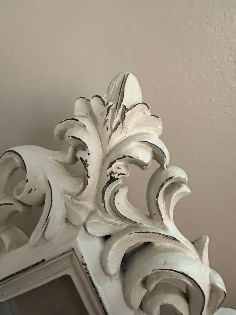 Vintage Shabby Chic Ornate White Picture Frame - 4x6 Baroque Scrollwork-